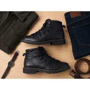 Cole Haan Japanese Moto Hiker Boots Black Leather Mens 12 Waterproof Air Tech